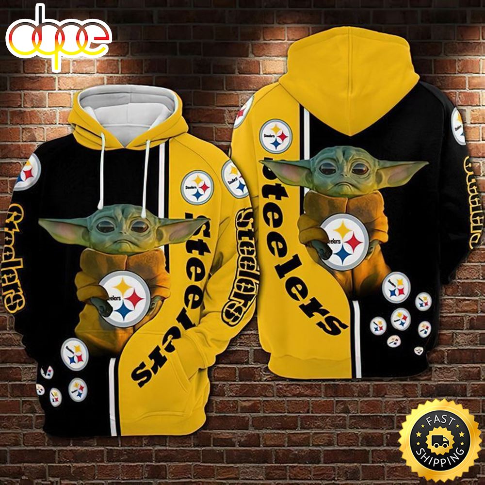 Baby Yoda Pittsburgh Steelers 3d Hoodie All Over Print Pittsburgh Steelers Gift