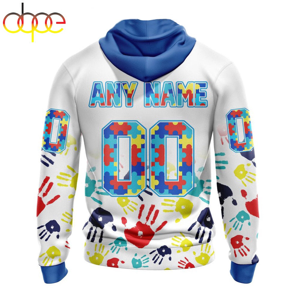 Custom Name And Number Cleveland Browns NFL Special Fearless Against Autism 3D Hoodie Shirt