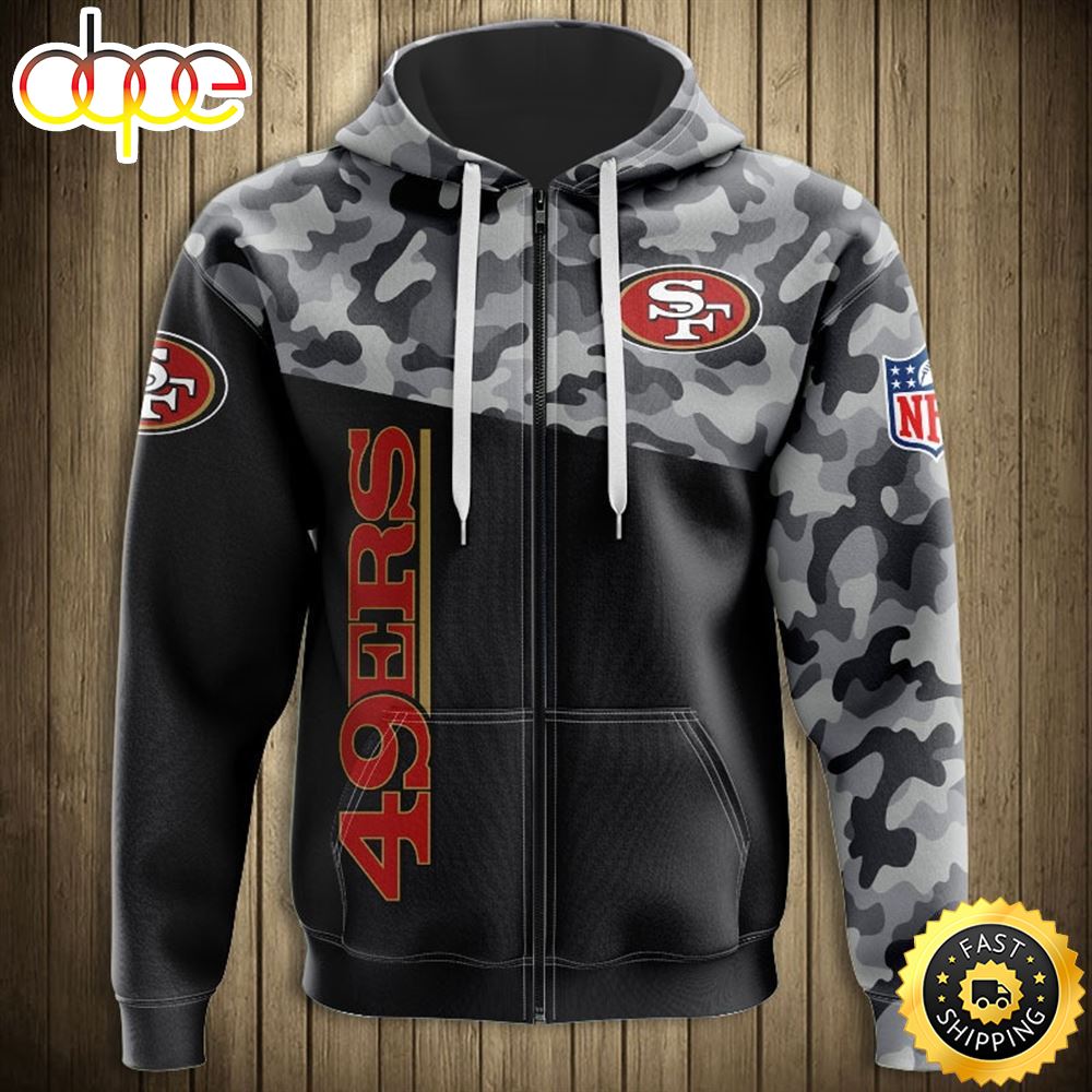 N.F.L.San Francisco 49ers Logos Camo All Over Print Shirt