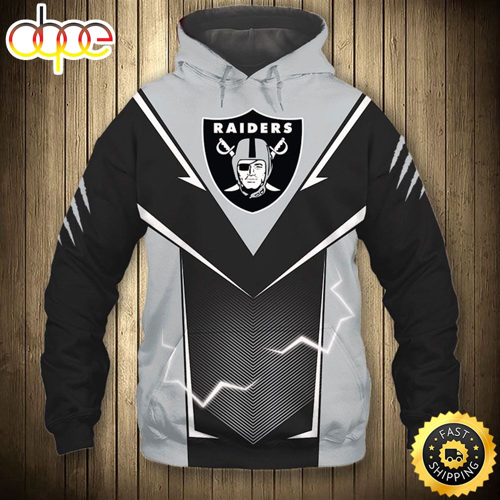 Raiders Hoodie Lightning Graphic Gift For Men
