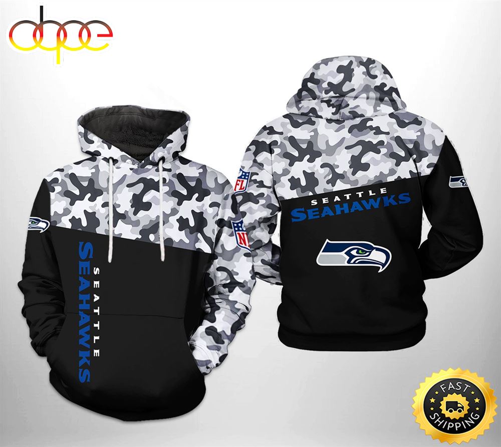 Seattle Seahawks NFL Camo Veteran Team 3D Printed HoodieZipper Hoodie