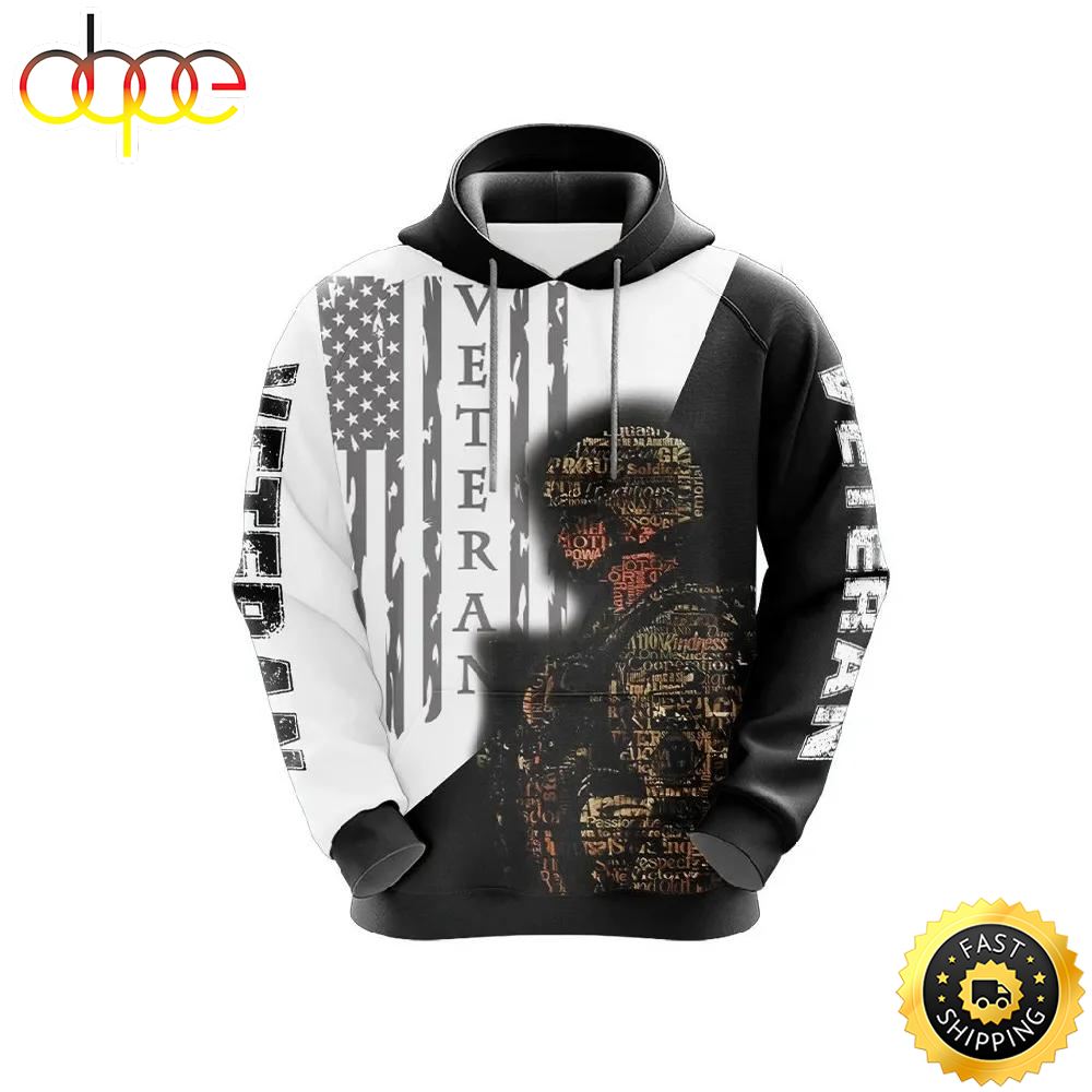Veteran American Military Veteran With Names On Body 3D Hoodie All Over Printed