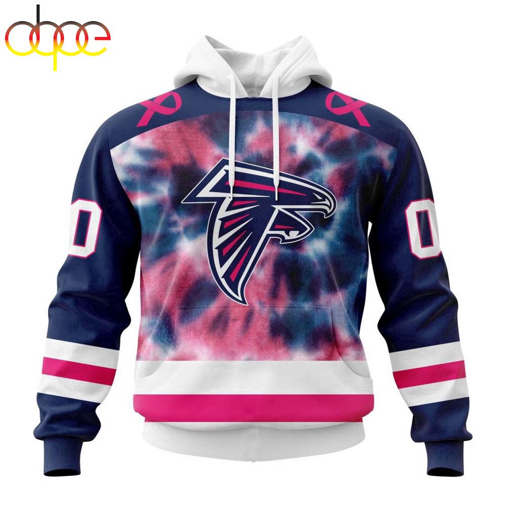 Custom Name And Number NFL Atlanta Falcons Pink Fight Breast Cancer Hoodie