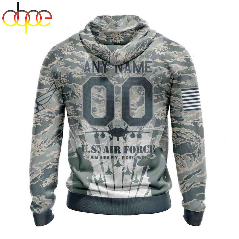 Custom Name And Number NFL Denver Broncos Honor US Air Force Veterans 3D Hoodie Shirt
