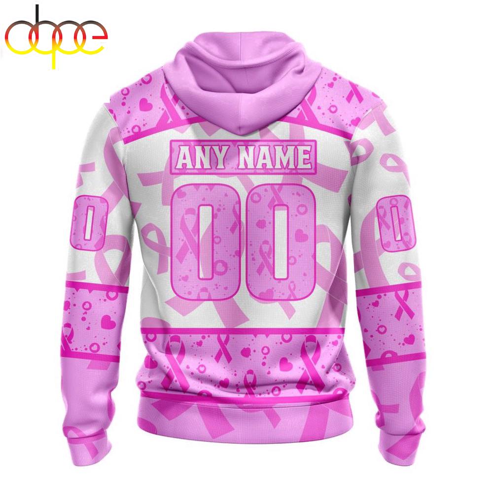 Custom Name And Number NHL New Jersey Devils Pink October Breast Cancer Awareness 3D Hoodie